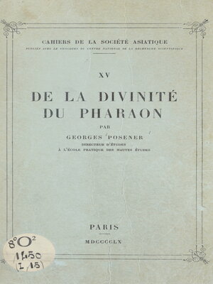 cover image of De la divinité du pharaon